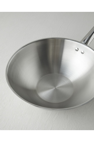 English Home Glow Çelik Wok Tava 28 Cm Silver Gümüş