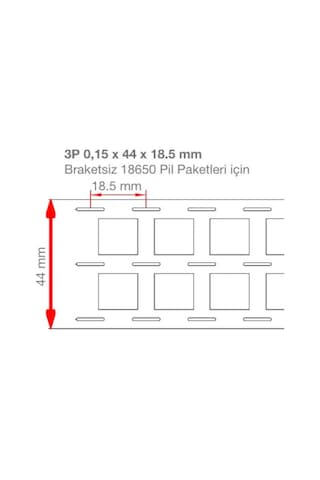 3p Nikel Kaplama 18650 Pil Punto Şerit 5 Metre 44x18.5x0.15mm