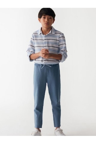 Nk Kids Erkek Çocuk Pamuklu Beli Lastikli Pantolon-13825-indigo İndigo