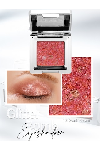 Mücevher Parlaklığında Yoğun Pigmentli Tekli Far Cre'ars Glitter Bomb Eyeshadow 05 Scarlet Gleam 30505833