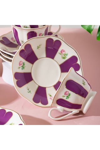 Perotti 16861 Beyoğlu 6 Kişilik Porselen Kahve Fincan Takımı 90ml