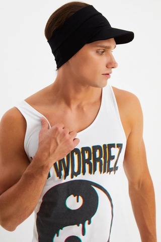 Erkek Uv Koruyuculu %100 Pamuklu Penye Tenis Golf Stil Vizör Şapka Siperlik - Tek Ebat / Siyah Siyah