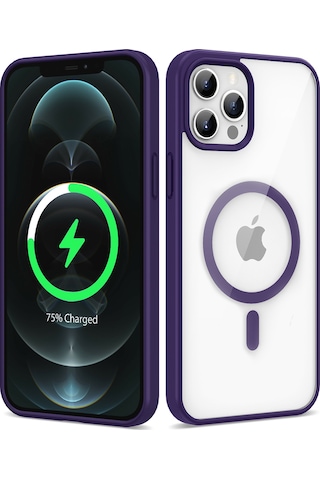 Zore Apple Uyumlu iPhone 12 Pro Max Kılıf Magsafe Wireless Şarj Özellikli Silikon Ege Kapak - Kirmizi