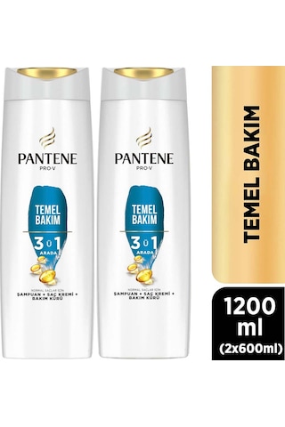 Pantene Normal Saçlar 3'ü 1 Arada Temel Bakım Şampuanı 2 x 600 ML
