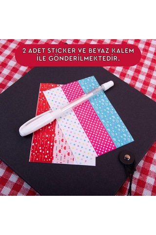 Beyaz Kalemli Polabook Siyah Anı Defteri - Sticker