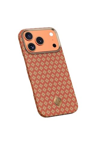 Apple Uyumlu iPhone 17 Pro Max Kılıf M-safe Şarj Benks Armorair Armorgrid Serisi Kevlar Kapak Açık Turuncu Açık Turuncu
