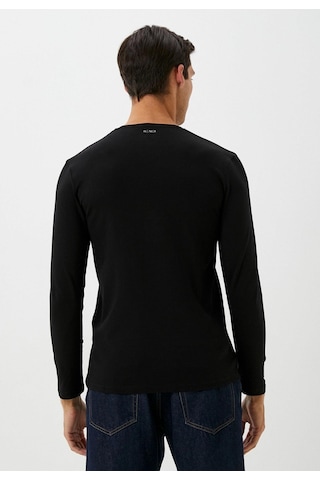 Erkek Uzun Kol Siyah Bisiklet Yaka Penye Slim Fit Supreme Kumaş Üst Penye Ncs Jeans 1052-siyah Siyah