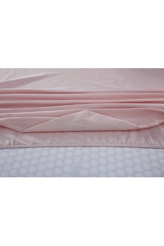 Colourful Fitted Çarşaf Çift King Size - Pudra