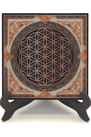 Yaşam Çiçeği Baskılı Mdf Masaüstlük 10x10