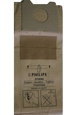 Philips Uyumlu Triathlon 2000 Kağit Toz Torbası 5 Adet+Filtre