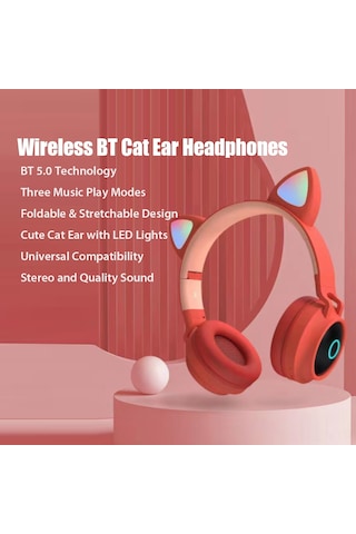 Geeroyoo Kablosuz Led Işıklı Kat Kulaklık - Mikrofonlu, Katlanabilir, Tf Kart Ve Aux Girişli, 40mm Hoparlör, 400mah Pil