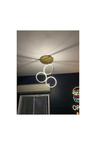 Gold-fırın Boya-3halka-çap22-modern-led-avize