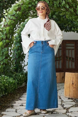 Neways 2058-denim Etek Mavi Mavi