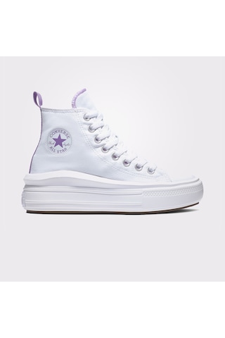 Converse Chuck Taylor All Star Move Platform Çocuk Mor Detaylı Beyaz Sneaker - A03667c Beyaz