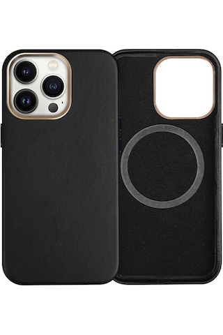 Nihcase Apple Uyumlu iPhone 15 Pro Max Kılıf Adora Magsafe Şarj Özellikli Pu Deri Kapak