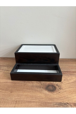 Mimoza Baharatlık Bölmeli Ahşap Masaüstü Peçetelik 12 Adet Restaurant Dispenser Venge Baharatlıklar Hariç