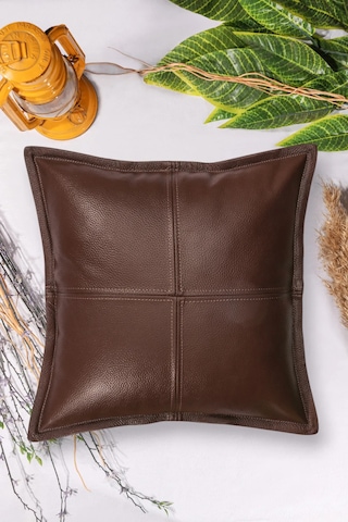Premium Dekoratif Deri Kahverengi Kırlent Kılıfı/ev Ve Ofis Için Gerçek Deri 45x45cm Kırlent Kılıfı Kahverengi