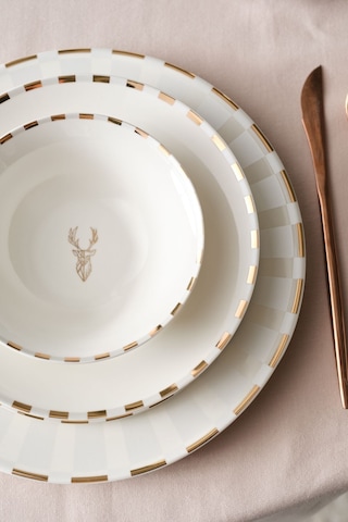 Karaca Elegance Bone Aries Metalic 24 Parça 6 Kişilik Yemek Takımı