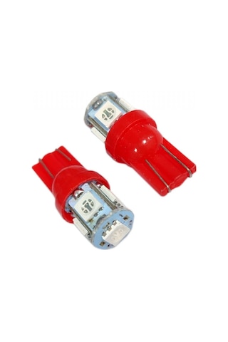 Carub 12v T10 Ampul 5 Led Smd Kırmızı Br0400237