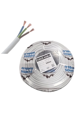 Toros Kablo Ttr 3 X 2.5mm² Cca Kablo H05 W-f 100 Metre Beyaz