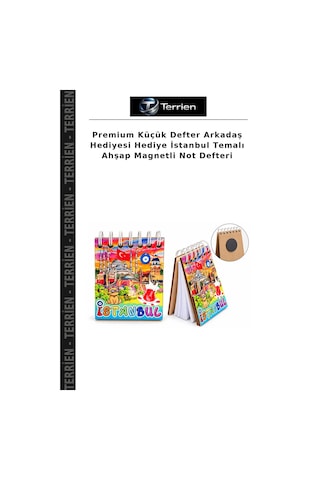 Premium Küçük Defter Arkadaş Hediyesi Hediye İstanbul Temalı Ahşap Magnetli Not Defteri Çok Renkli