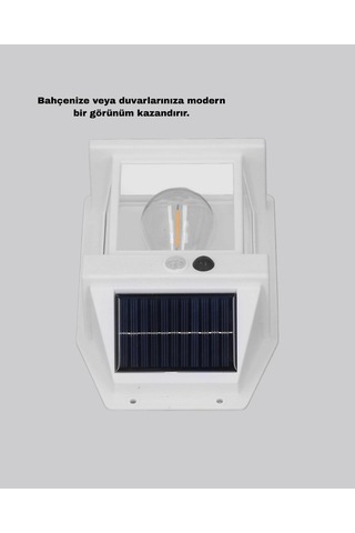 Mey İthalat Üç Modlu Güneş Enerjili Duvar Lambası 1800mah Bataryalı Ve Hareket Sensörlü Çok Renkli