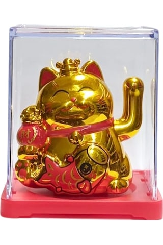 Maneki Neko El Sallayan Mini Şans Kedisi Gold Solar Güneş Enerjili 5x5cm F9gld09