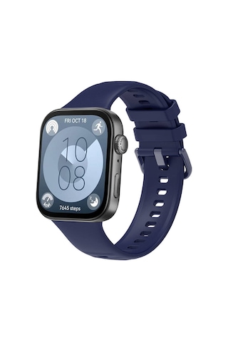Huawei Watch Fit 3 Band Serisi Klasik Kordon Silikon Strap Kayış-lacivert