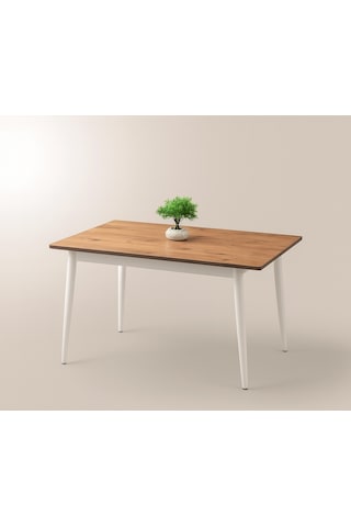 Yanlardan Açılır Büyüyen Yemek Masası Meşe-beyaz 65x100cm