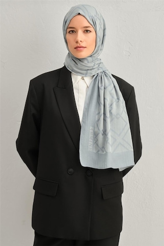 Armine Tencel İpek Zincir Desen Şal 3291 Gri