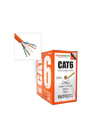 Teknogreen Tk-Cat06 305M Cat6 0.57Mm Cca Kablo
