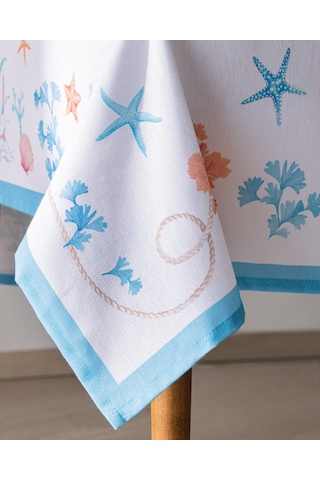 Fauve Masa Örtüsü - Açık Mavi/turuncu - 150x150 Cm 8684427277867 Çok Renkli