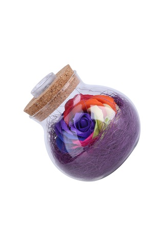 Xiyyadms Mor Rgb Led Işıklı Evrençi Gül Bardak, Uzaktan Kumandalı 13 Renkli Dekoratif Hediyelik Aşk Simgesi Mor