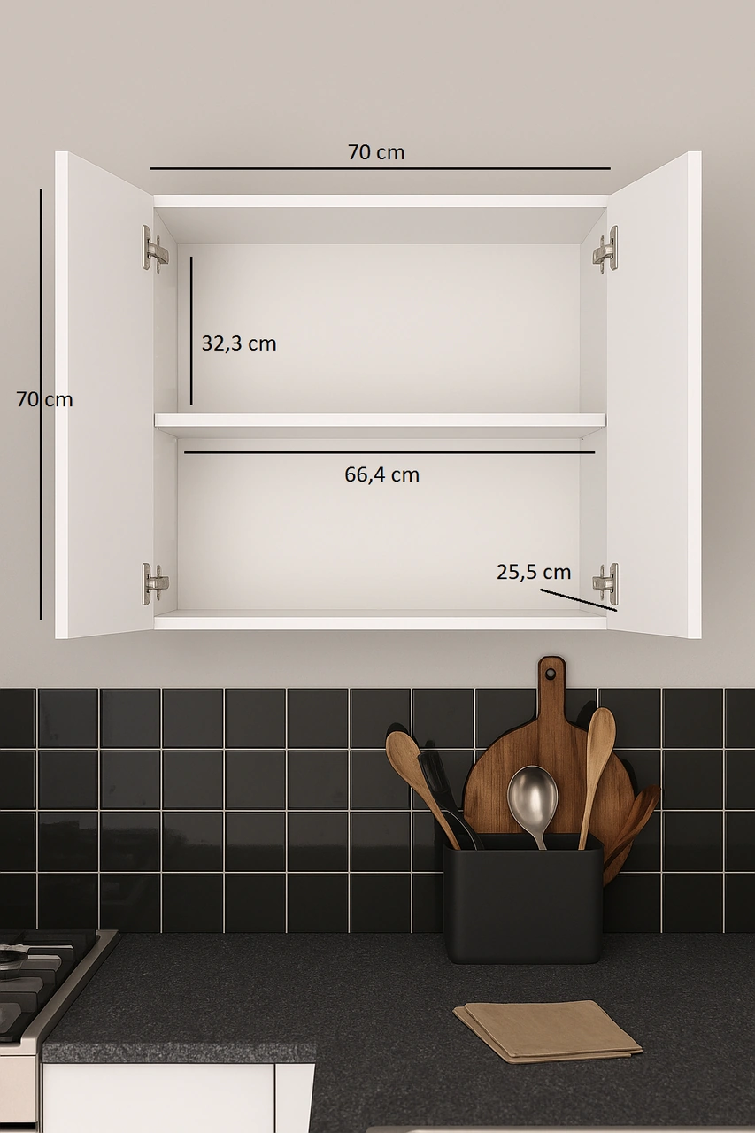 70lik Üst Modül, Mutfak Dolabı, Çok Amaçlı Dolap, Kiler Dolabı