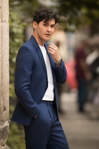 Apartro Slimfit Mono Yaka Yarım Astarlı 6 Drop Çift Yırtmaç Modal Takım Elbise Sax Mavi