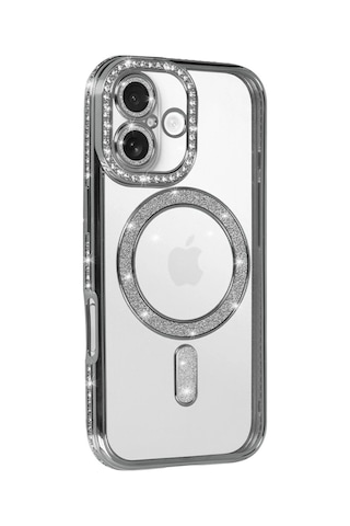 Apple, Uyumlu iPhone 17 Joke Simli Magneticsafe Kılıf Gümüş