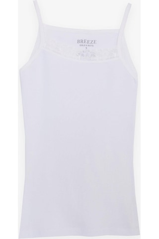 Breeze Kız Çocuk İnce Askılı Atlet Dantelli 3-7 Yaş, Beyaz-beyaz Beyaz