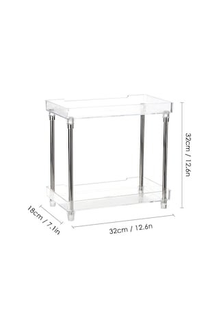 Gajeena Şeffaf Çift Katlı Banyo Ve Makyaj Organizatörü - Geniş Depolama Alanı, Pratik Tasarım Diğer