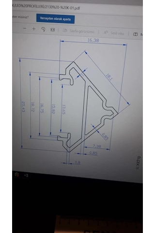 90 Derece Lineer Alüminyum Boş Kasa Profil - Led Bar Boş Kasa 100 Cm