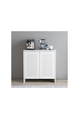 Boyalı Kapaklı Çok Amaçlı Dolap Mdf - Beyaz 2 Kapaklı, Raflı, Şık Ve Modern Tasarım 80x40x82 Cm Beyaz - 790528050 Beyaz