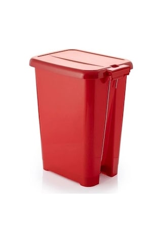 Ceymop Pedallı Kırmızı Slim Çöp Kovası 50 L Kırmızı