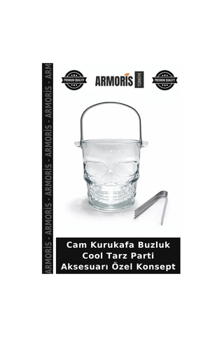 Cam Kurukafa Buzluk Cool Tarz Parti Aksesuarı Özel Konsept Şeffaf