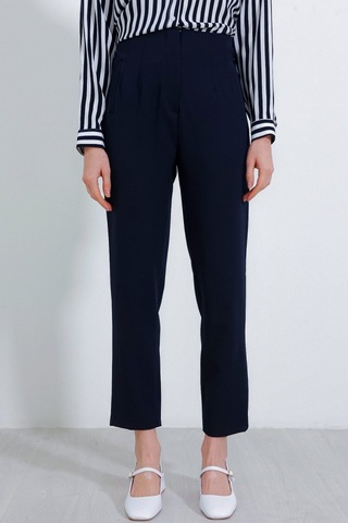 Lacivert Yüksek Bel Kumaş Pantolon 6650 Laci Vert