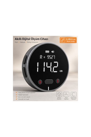 Dijital Mesafe Ölçüm Tekerleği Lcd Ekranlı Şarjlı Hassas Ölçer 0-99.9m