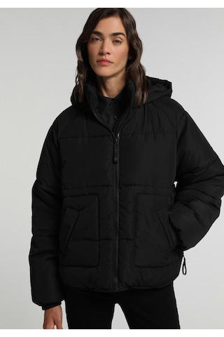 Colin's Colins Regular Fit Kapüşonlu Fermuarlı Astarlı Su Geçirmez Kadın Siyah Mont Cl1081512 Q1.v1 Blk