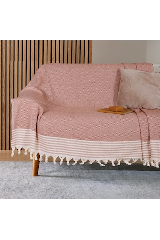 Bumedo Buldan İşi Kaymaz Pamuklu Koltuk Örtüsü 170x210 Cm Koltuk Şalı Çekyat Kanepe Örtüsü Kiremit Diğer
