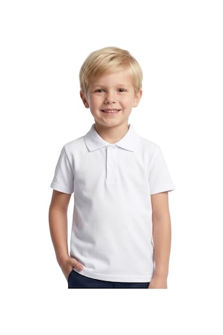 Modanino Erkek Çocuk %100 Pamuk Ve Okul Tarz T-shirt 4-16 Yaş 12726at Beyaz