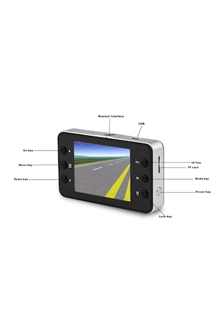 2.4 İnç Tft Ekran Araç İçi Kamera 140 Geniş Açı 1080p Gece Görüşlü Uyumlu Yol Kayıt Çakmaklık Girişli
