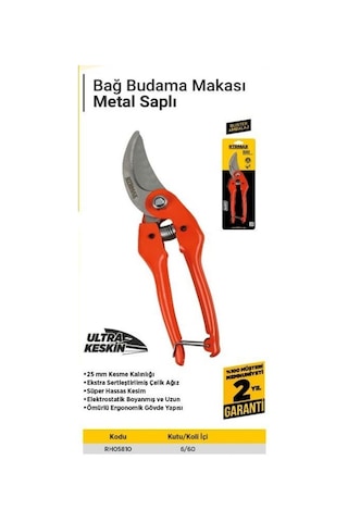 Rh05810 Rtrmax Bağ Budama Makası Metal Saplı
