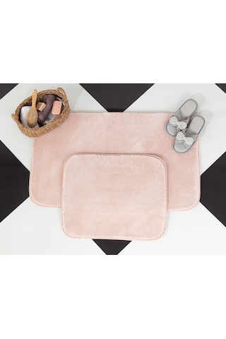 Madame Coco Carol 2'Li Banyo Paspası - Pudra - 60X100 + 50X60 Cm